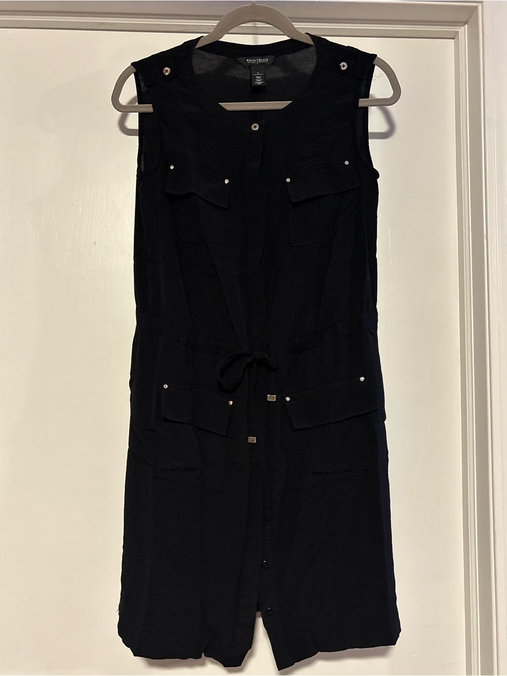 🌸White House Black Market Black Sleeveless Utility Shirt Dress